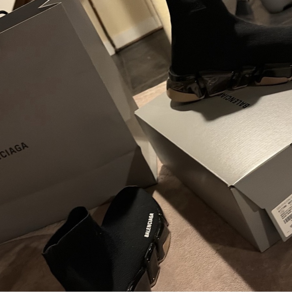 Balenciaga Black and Beige Sneakers